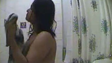 Cute Desi Girl Wearing Cloths after Bathing Record In Hidden Cam