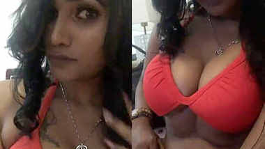 Desi hot model in bikini showing massive cleavage