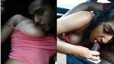 Indian XXX female holds sex stick in hand and gives a blowjob to driver