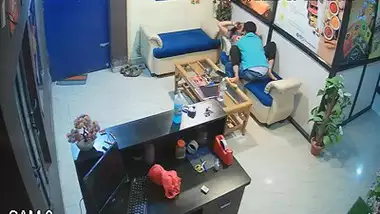 The office guy sucks his colleague?s milky boobs on holiday