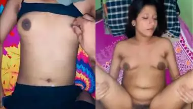 Guy plays with GF?s small boobs in Bengali sex video