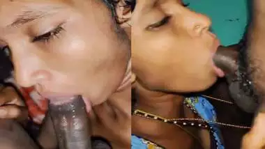 Horny wife enjoys blowjob with cleavage show MMS sex