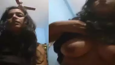 Round boobs girlfriend riding dick of boyfriend