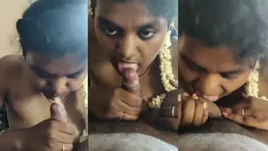 Man gets a Tamil blowjob from a young village girl