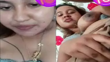 Big boobs horny GF fingering on video call to lover